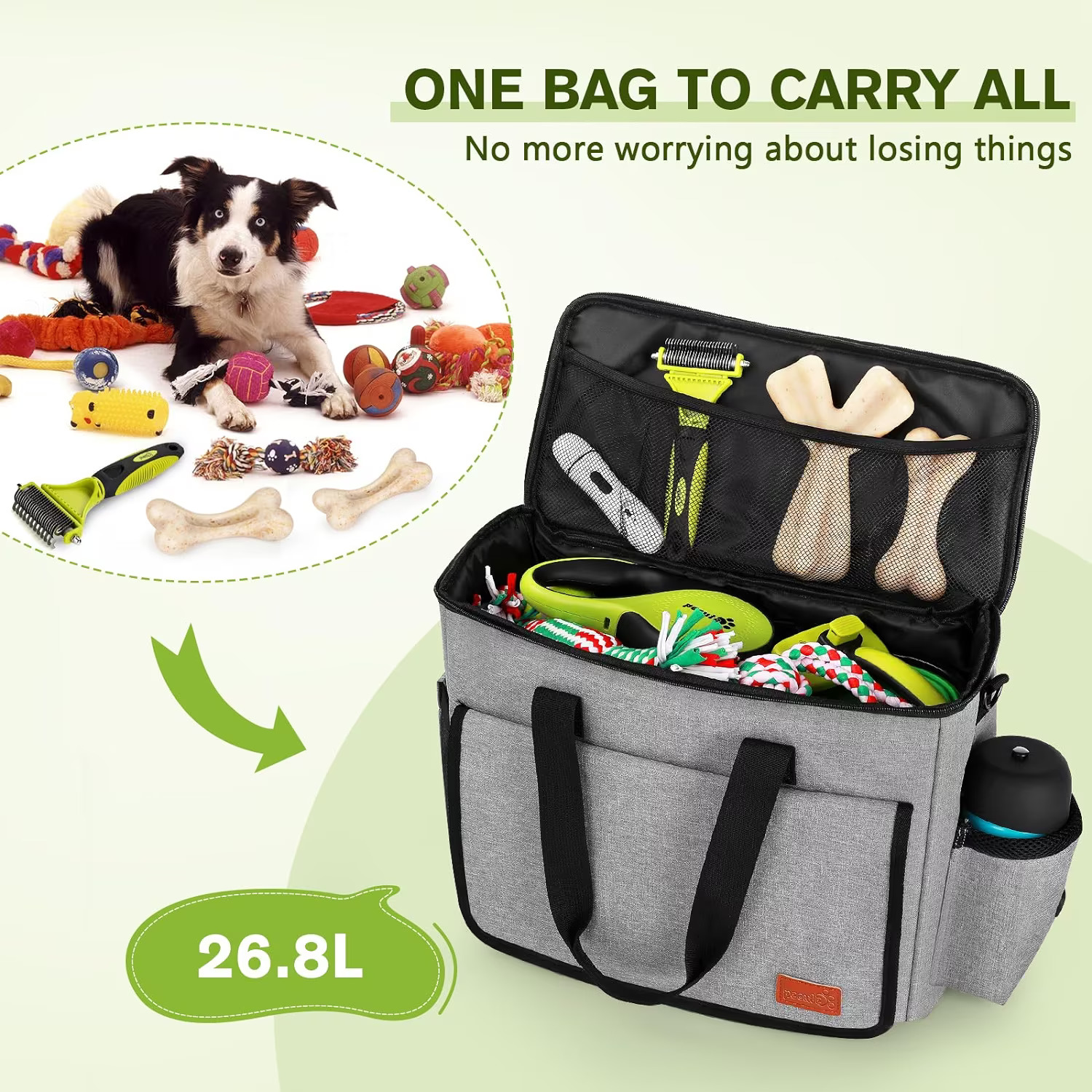 Pecute Pet Travel Bag with Multi-Function Pockets
